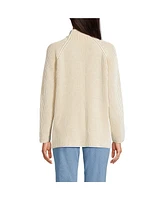 Lands' End Women's Drifter Two Color Shaker Mock Neck Sweater