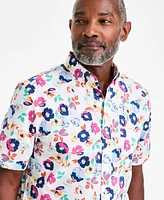 Club Room Men's Craig Floral Poplin Short-Sleeve Shirt, Exclusively at Macy's