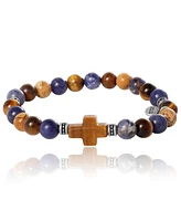 Lucky Brand Sodalite Bead Stretch Bracelets with Cross Accents