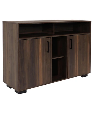 Sunnydaze Decor Anthony 48.5-Inch W Sideboard Buffet Cabinet with Shelves - Coffee Brown