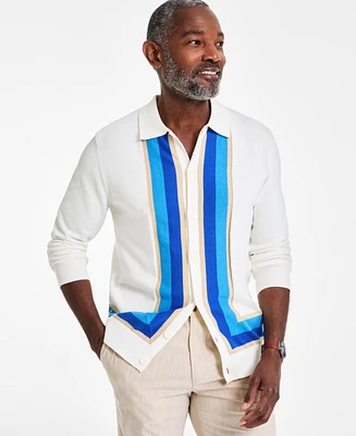 Club Room Men's Retro Colorblocked Polo Button Cardigan, Exclusively at Macy's