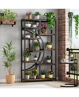 gaomon Retro Open Bookshelf, Tall Storage Rack with 9 Tiers