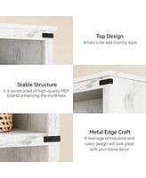 gaomon 5 Tier Bookcase, Farmhouse Book Shelf with Storage Open Display Bookshelves