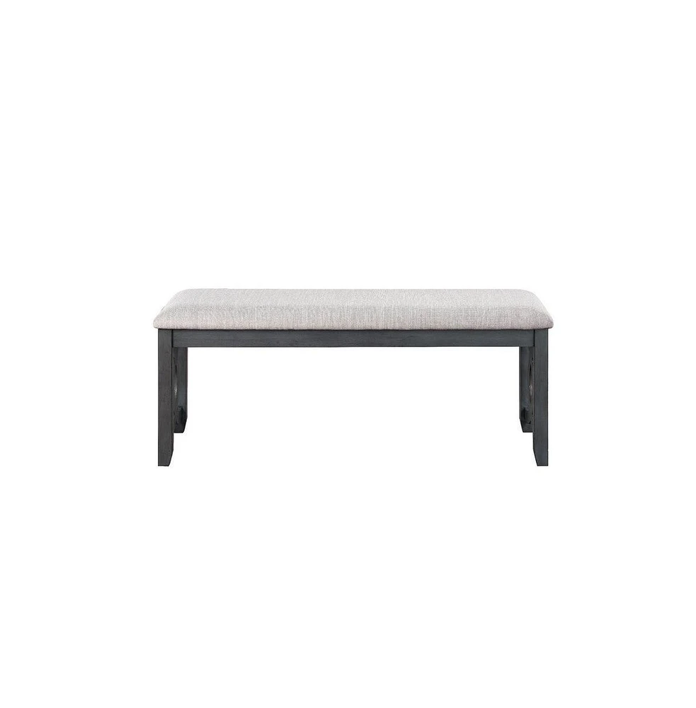 Slickblue Wood Bench with Fabric Seat for Comfortable and Classic Home Seating