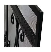 Slickblue 2-Door Iron Fireplace Screen Elegant and Durable Protection for Your Fireplace