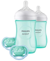 Philips Avent Natural Baby Bottle with Natural Response Nipple Teal Baby Gift Set