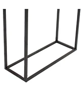 Modern Simplicity 27.5" H Metal Raised Planter Box with Legs - For Indoor or Outdoor Use - Black Powder-Coated Finish - Set of 2