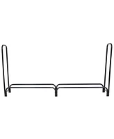 8-Foot Firewood Log Rack - Indoor/Outdoor Black Powder-Coated Steel Storage Accessory