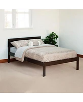 Slickblue Platform Bed with Headboard in Wood Finish