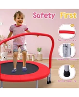 Sugift 36in Kids Trampoline for Toddlers with Handle, Indoor Mini Trampoline for Kids, Small Rebounder Trampoline