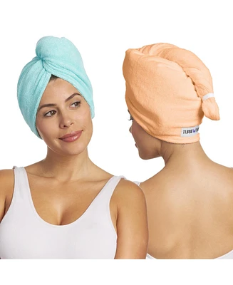 Turbie Twist Deluxe Wet Dry - Microfiber Tt and Shower Cap Multicolor