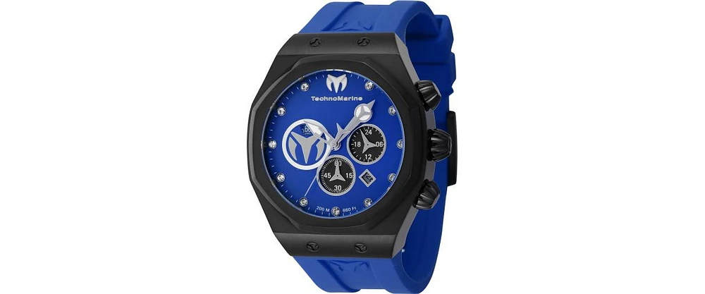 TechnoMarine Men's Tm-523001 Reef Quartz Chronograph Black, Blue, Silver Dial Watch