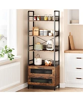 gaomon 4-Tier Bookshelf with Drawers