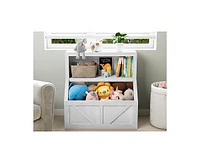 gaomon Kids Bookshelf, Wooden Toy Storage Organizer with Cubby