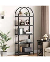 gaomon Bookshelf Tall Bookcase Arched Standing Bookshelves