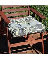 20-Inch Square Tufted Indoor/Outdoor Patio Cushions - Set of 2 Classic Red Stripe