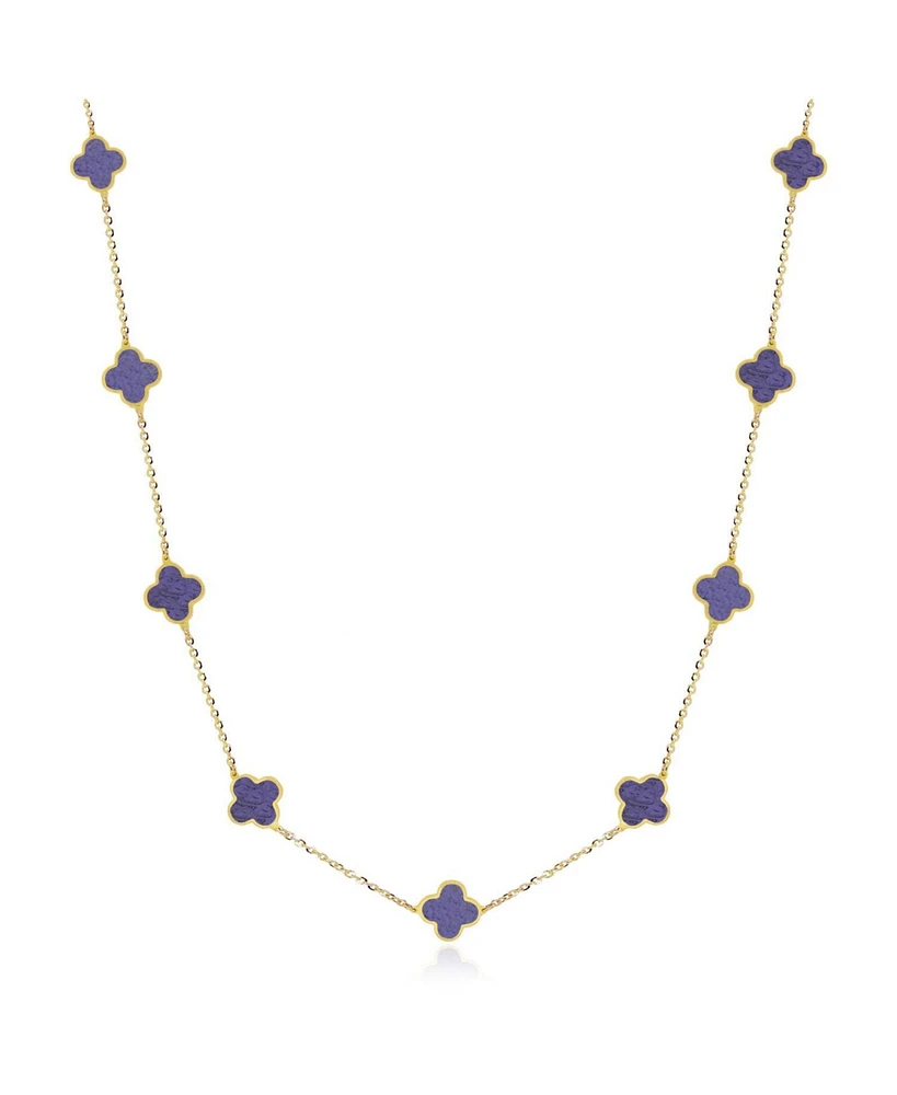 The Lovery Mini Amethyst Clover Necklace 14K Gold