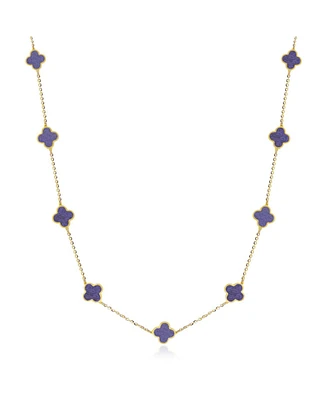 The Lovery Mini Amethyst Clover Necklace 14K Gold