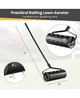 Mecale 18 Inch Manual Lawn Aerator with Detachable Handle
