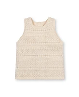 Hope & Henry Women's Organic Sleeveless Crochet Sweater Tank