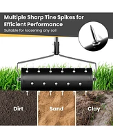 Mecale 21 Inch Manual Lawn Aerator with Detachable Handle