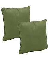 16-Inch Square Outdoor Olefin Throw Pillows - Set of 2 - Indoor and Outdoor Use - Red