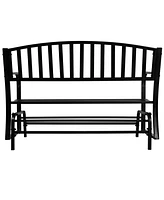 Sunnydaze Decor 50-Inch 2-Person Glider Garden Bench - 615-Pound Weight Capacity - Black