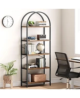 gaomon Bookshelf Tall Bookcase Arched Standing Bookshelves