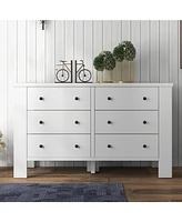 gaomon 6 Drawer Dresser for Bedroom, Wood Chest of Drawers with Metal Legs, Modern Storage Dresser Chest Cabinet Organizer