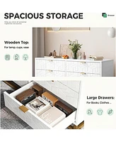 gaomon 6 Drawer Dresser for Bedroom, 53.5” Large Dresser with Metal Legs, Modern Dresser Chest Organizer with Wide Storage