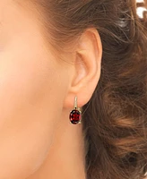 Garnet Oval Leverback Drop Earrings (1-3/4 ct. t.w.) in Gold-Plated Sterling Silver