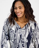 Nautica Jeans Women's Paisley-Print Raglan Top