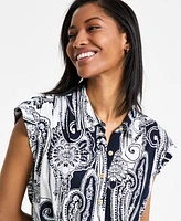 Nautica Jeans Women's Paisley Shirt Jumpsuit