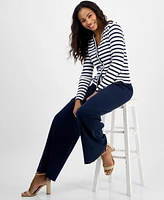 Nautica Jeans Women's Striped V-Neck Cardigan Sweater