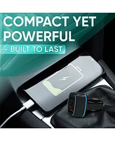 Philco Car Charger PD45W, 2 Usb-c + 1 Usb-a Fast Charging Adapter, Compact 12V/24V Vehicle Charger