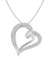 Diamond Heart Pendant Necklace (1/2 ct. t.w.) in 10k White Gold