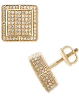 Diamond Pave Square Stud Earrings (1 ct. t.w.) in 14k Yellow Gold
