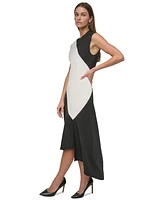 Dkny Women's Pinstripe Jewel-Neck Sleeveless Dress