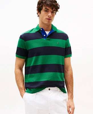 Tommy Hilfiger Men's Relaxed-Fit Stripe Rugby Polo