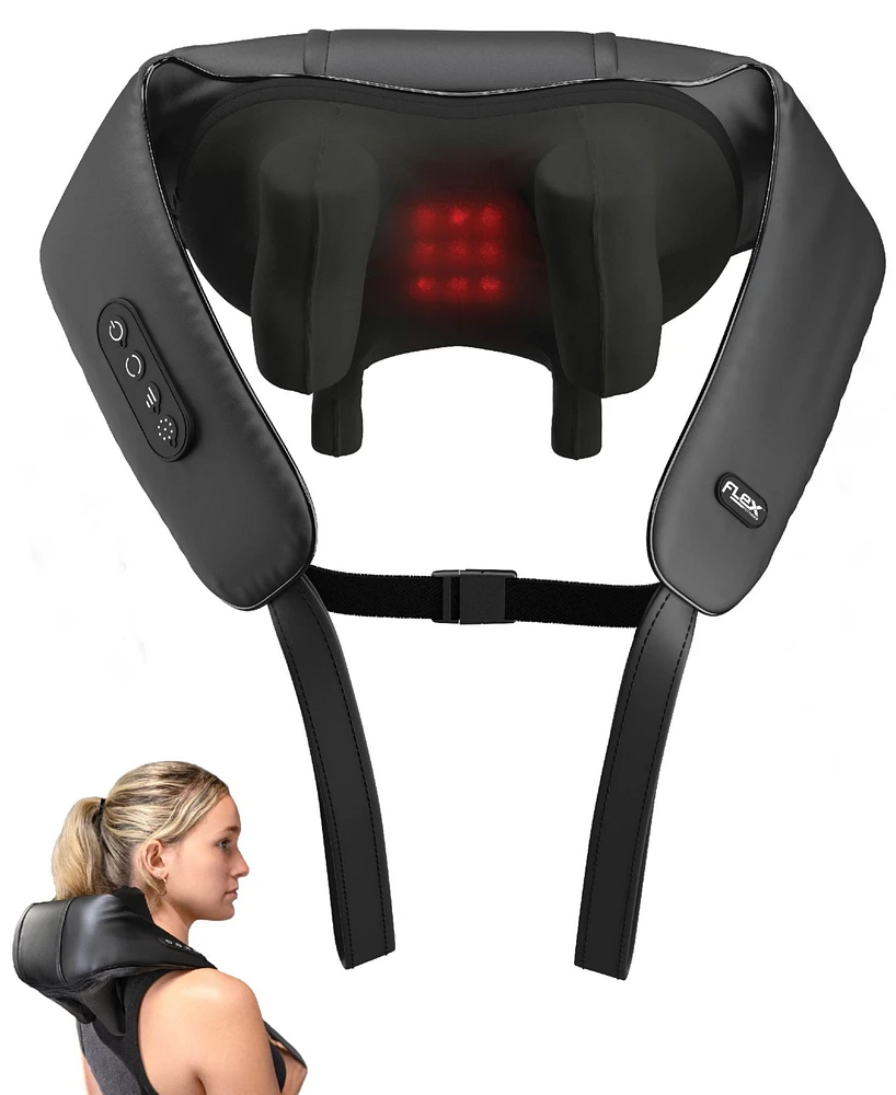 Tzumi Flex Fitness ShiatsuPro Heated Cordless Shiatsu Back and Neck Massager