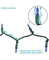 70-led Christmas Outdoor String Lights - M6 Smooth Style Bulbs 23-Foot Lighted Length Green