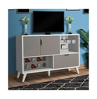 Slickblue 2-Door Wine Bar Cabinet and Tv Entertainment Console for Stylish Living Room Storage