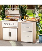 gaomon 13" W x 20.5" H x 23" D Outdoor Kitchen Drawers with Paper Towel Holder, Stainless Steel Outdoor Kitchen Drawers, 2-Layer Flush Mount Bbq Drawe