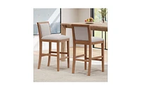 The Pop Home 30.5-Inch Upholstered Bar Stools Set of 2, Retro Chairs for Kitchen Island or Dining Room-The