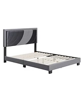 Bree Pu Leather Upholstered Platform Bed Frame with Adjustable Headboard