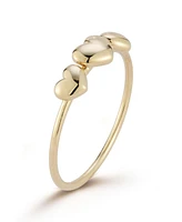 Rachel Zoe Fine Jewelry 14K Gold Triple Puffed Heart Ring