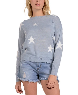 Elan Women's Star Intarsia-Knit Sweater