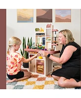 Sunnydaze Decor Mini Meals Interactive Play Kitchen with Lights and Sounds - Kids Toy Kitchen Playset with 65-Piece Accessory Pack