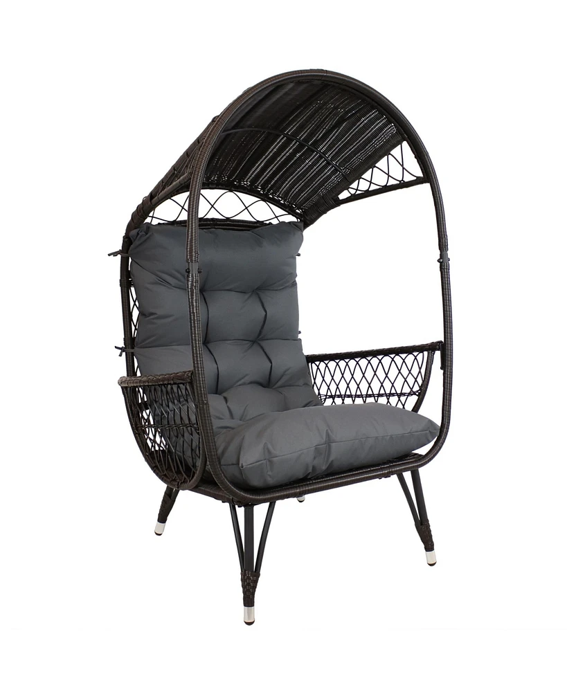 Shaded Comfort Wicker Outdoor Egg Chair with Legs - 56.5" H