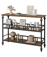 gaomon Console Table, 3-Tier Sofa Tables Narrow Entryway Table with Storage